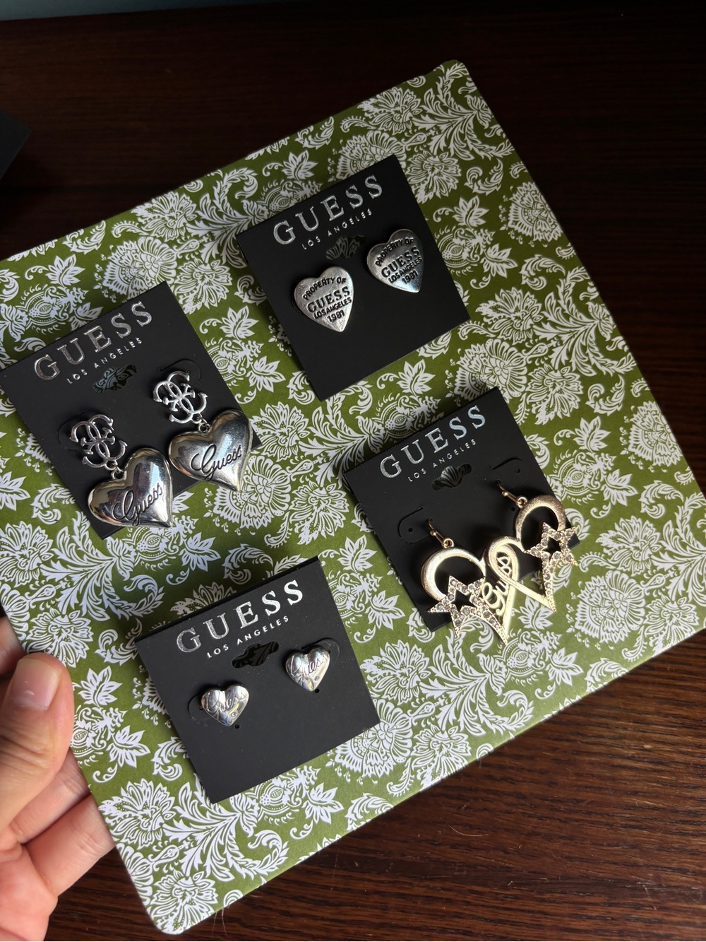 GUESS Women's Silver Heart Earrings - Assorted Styles
